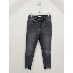 Good American Good Legs Raw Hem Crop Skinny Jeans